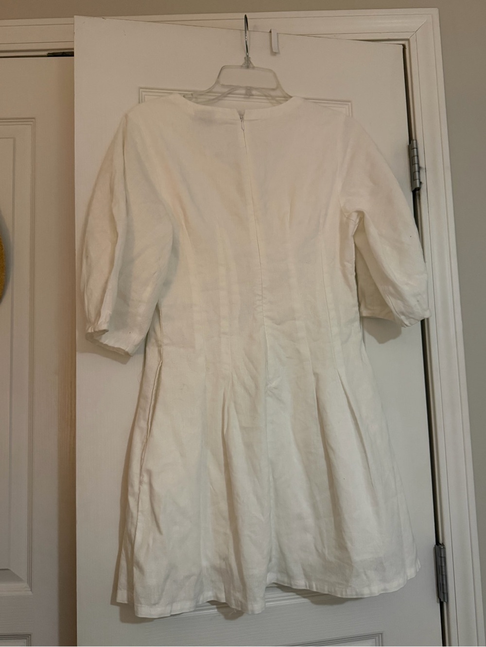 A New Day white cotton and linen dress with pockets, size 2 - Picture 2 of 4